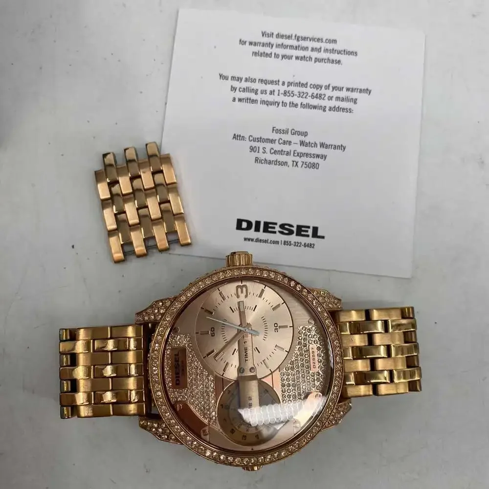 Diesel Rose Gold 3Bar Mini Daddy Jeweled Watch | OS Regular